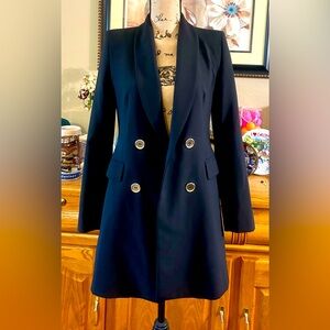 Zara Women's Double Breasted Long Blazer  Black Size Small Great Condition